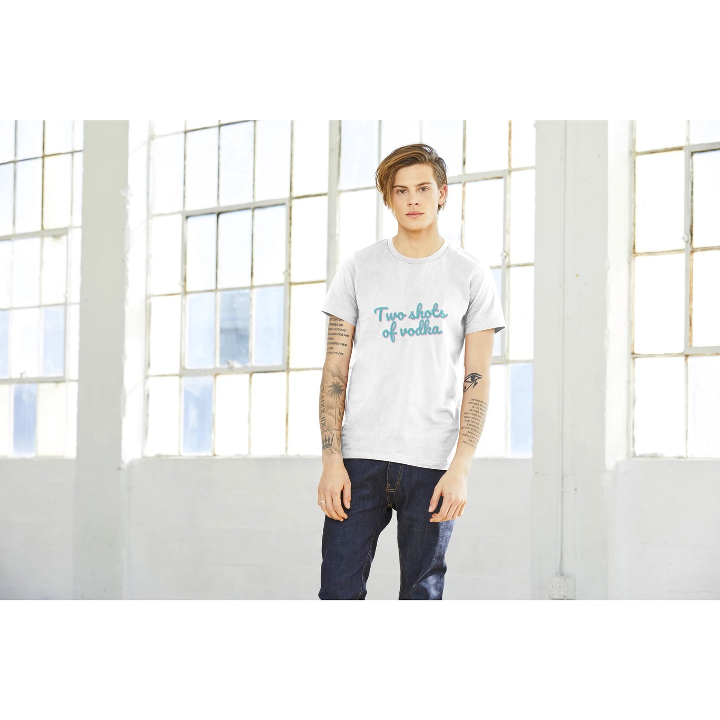 Dased Designs - Two Shots Of Vodka Premium Unisex T-shirt