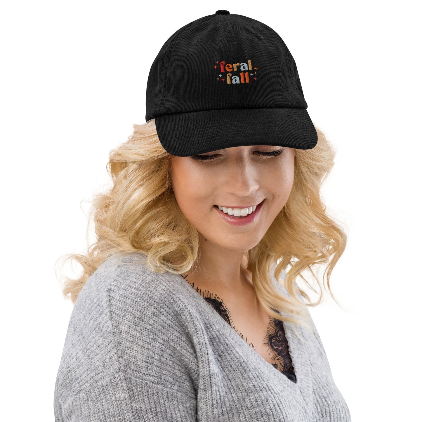 Dased Designs - Feral Fall Embroidered Corduroy hat