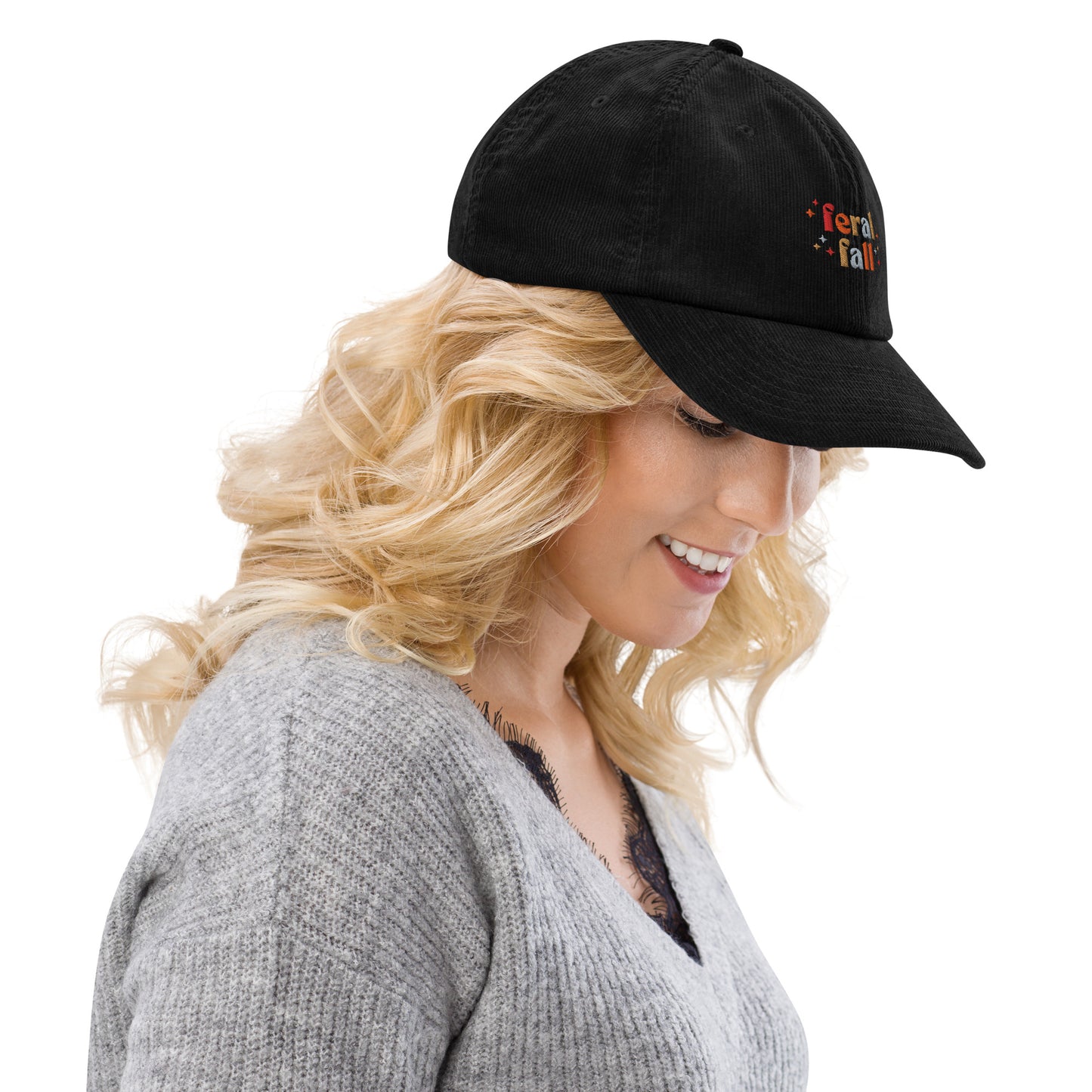 Dased Designs - Feral Fall Embroidered Corduroy hat